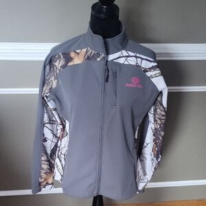 Mossy Oak Performance Jacket in Gray and Camouflage Size Medium
